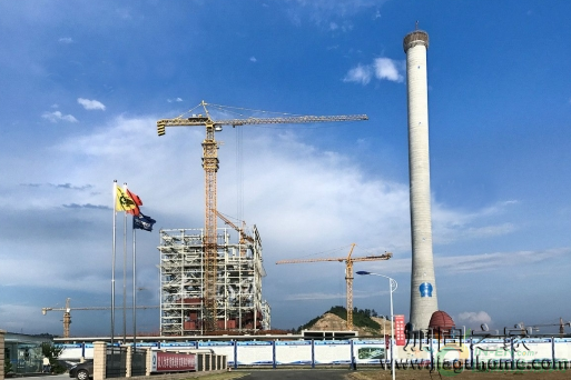 京能熱電煙囪高210米封頂，煙囪加固增高可減少污染